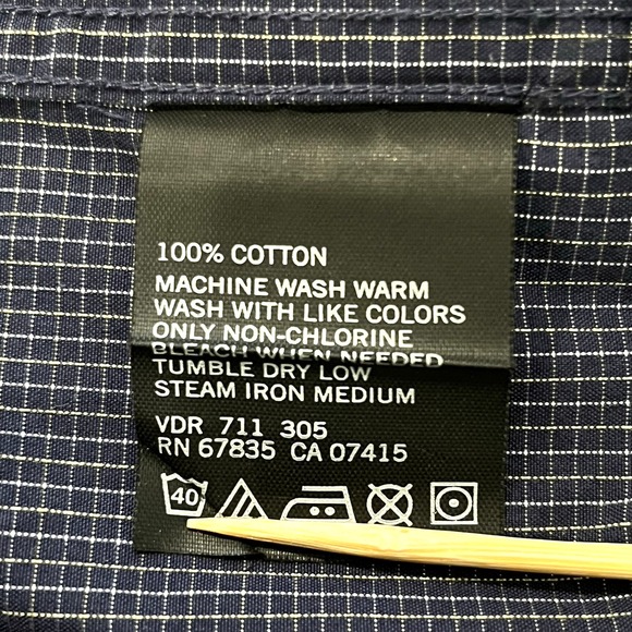 Nautica Mens Shirt M Blue Multicolor Check Button Down‎ L/S 80's Two Ply Cotton - Picture 7 of 7